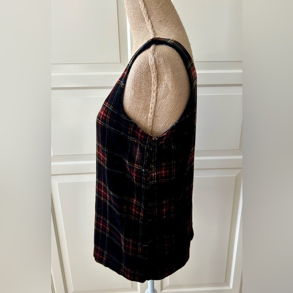 J. Crew Black and Red Plaid Scoop Neck Tank Top - Picture 2 of 6